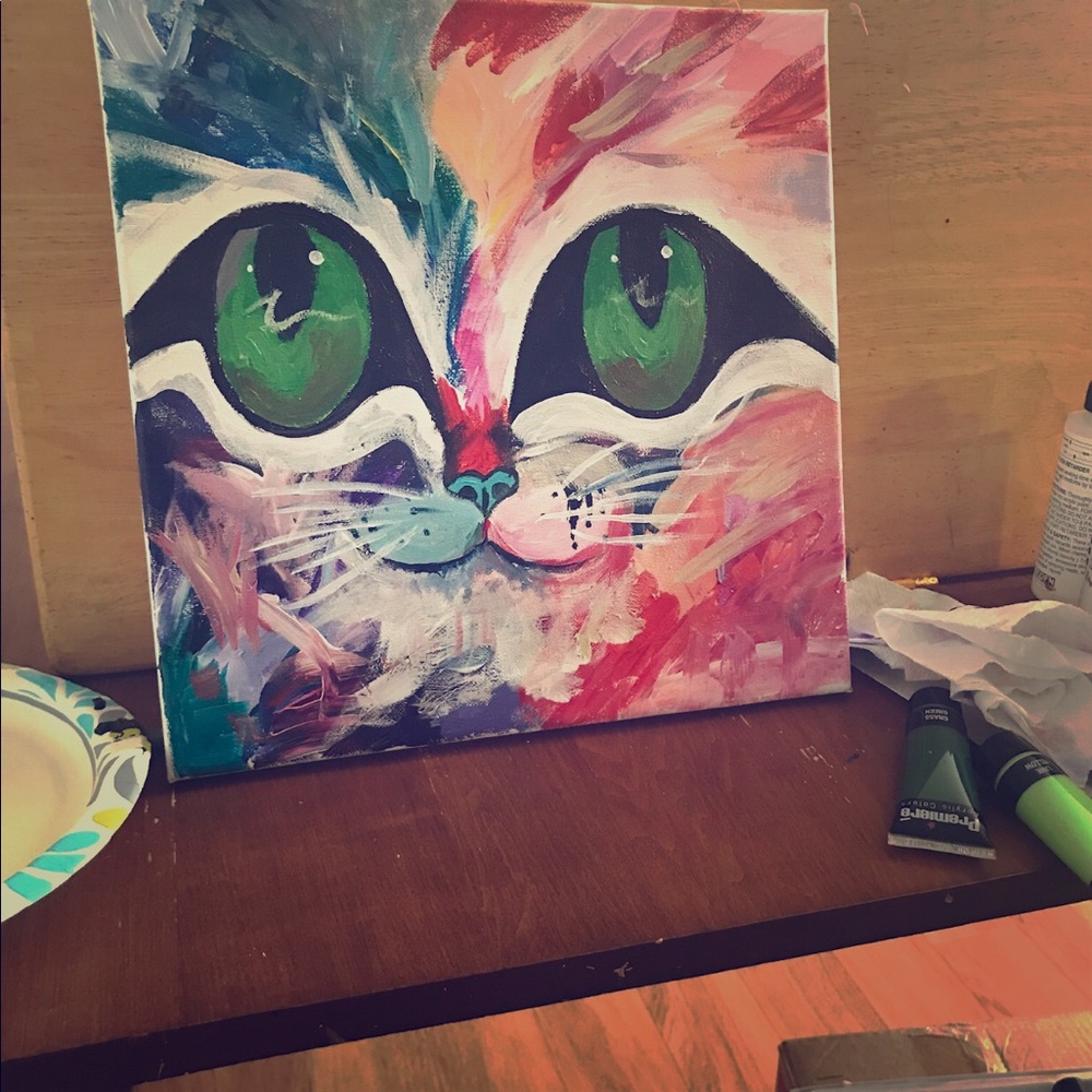 Abstract kitty painting